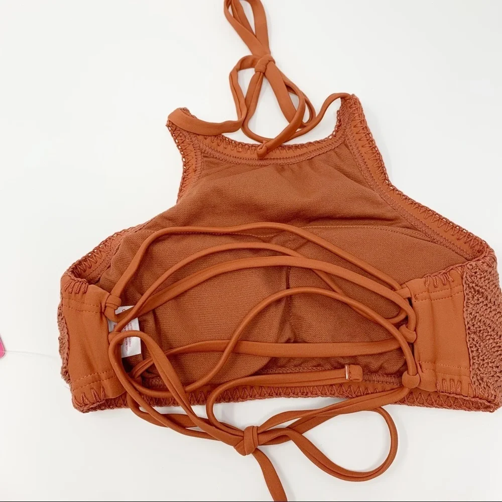 Xhilaration Sienna Crochet High-Neck Bikini Top XS